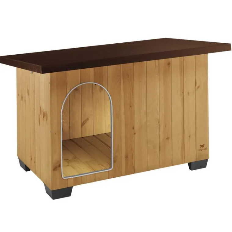 FERPLAST Niche en bois pin nordique coloris marron Baita 80 - 95,5 x 65 x 65,5 cm