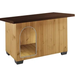 FERPLAST Niche en bois pin nordique coloris marron Baita 100 - 121 x 78 x 78,5 cm