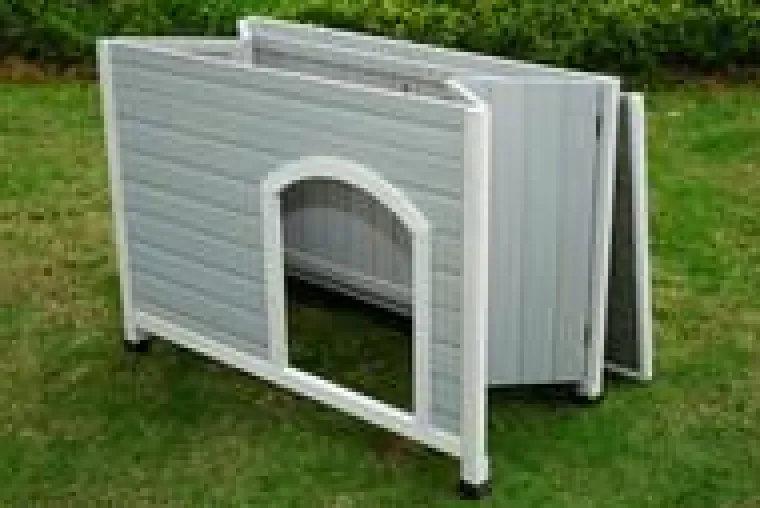 Niche pour chien coloris gris certifié FSC® pliable – 85 x 54,5 x 64 cm