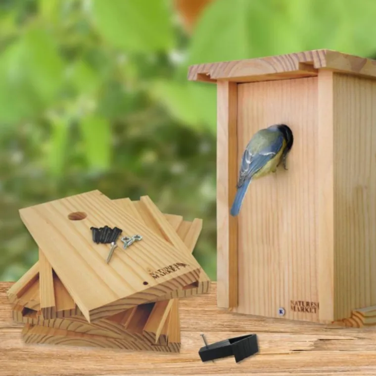 NATURE'S MARKET Nichoir à monter en bois douglas Natures Market trou 28 mm - 17 x 21 x 22,5 cm