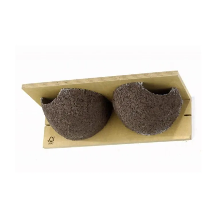 NATURES MARKET Nichoir pour hirondelles de fenêtre en béton de bois coloris marron Santa Cruz – 38 x 16 x 11 cm