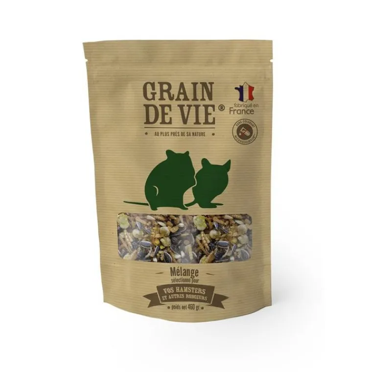 GRAIN DE VIE Nourriture aux aliments complets pour hamsters et rongeurs - 460 g