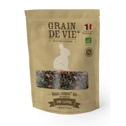 GRAIN DE VIE Nourriture bio aux carrottes pour lapins – 1,4 kg