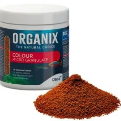 BLUE CORAL Nourriture petits poissons colorés, granulés organique, OASE AQUARIUM Organix Micro Colour - 250ml