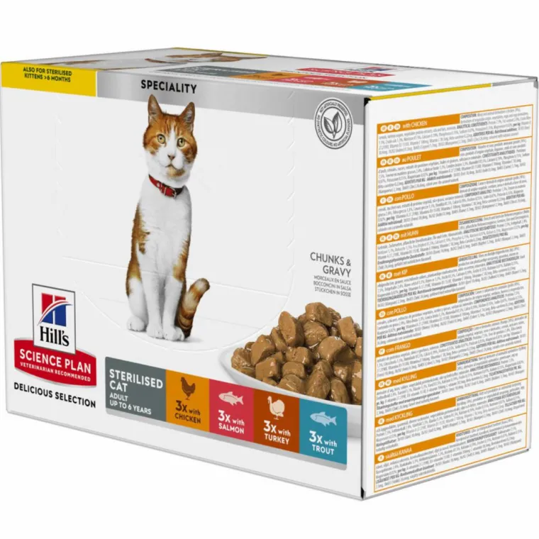 HILL'S Pack de sachets pour chats stérilisés Delicious - 12 x 85 gr