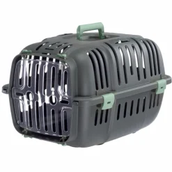 FERPLAST Panier de transport pour chat ou petit chien en plastique coloris gris Jet 10 - 47 x 32 x 29 cm