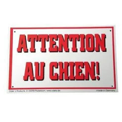 MARTIN SELLIER Panneau Attention au chien