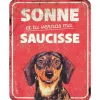 D&D HOME Panneau d'avertissement dachshund coloris rouge en métal galvanisé - 25 x 20 x 0,3 cm