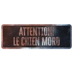 D&D HOME Panneau d'avertissement général coloris noir en métal galvanisé - 40 x 13 X 0,3 cm