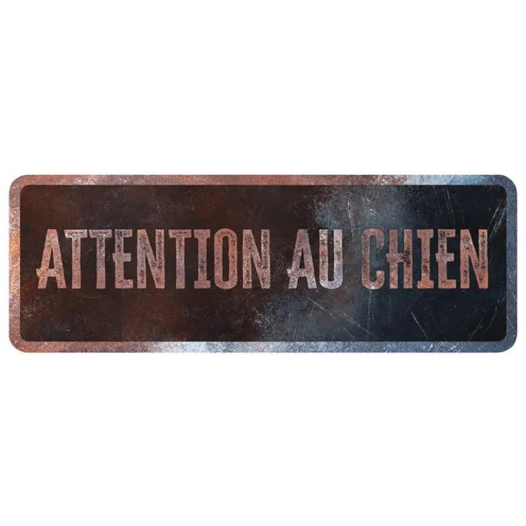 D&D HOME Panneau d'avertissement général coloris noir en métal galvanisé - 40 x 13 X 0,3 cm
