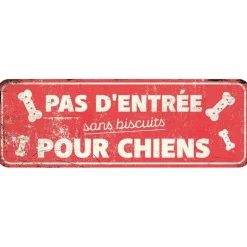 D&D HOME Panneau d'avertissement général coloris rouge en métal galvanisé - 40 x 13 x 0,3 cm