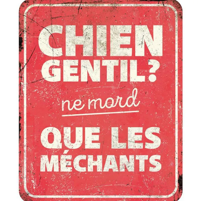 D&D HOME Panneau d'avertissement général coloris rouge en métal galvanisé - 25 x 20 x 0,3 cm