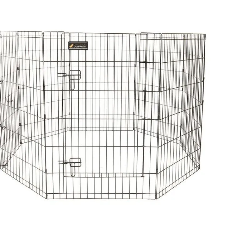 Parc pour chien en métal noir - 91 cm