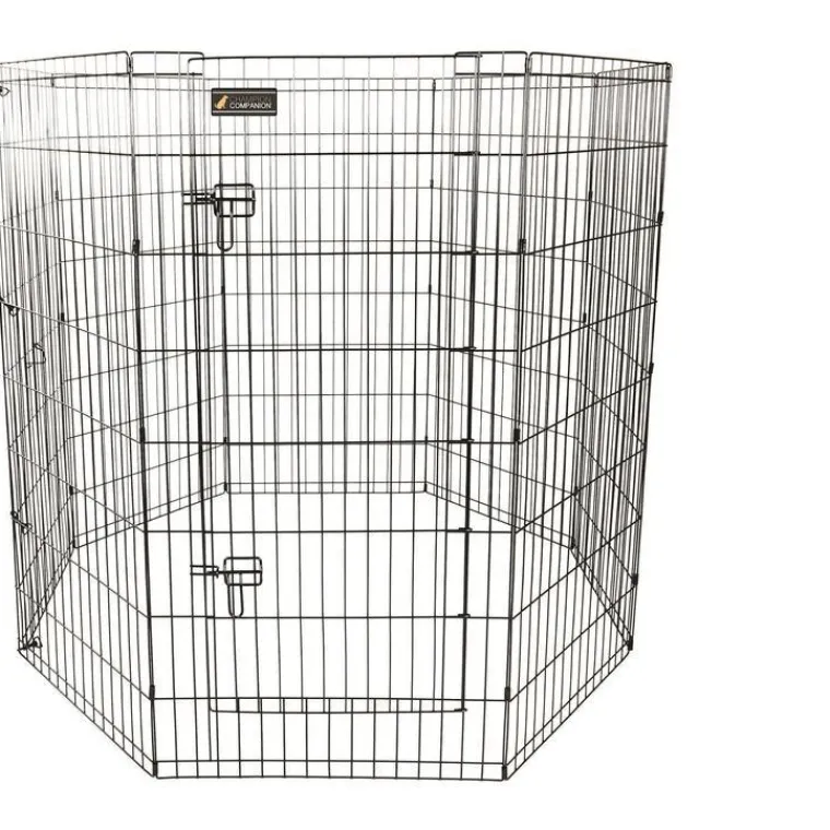 Parc pour chien en métal noir - 121 cm