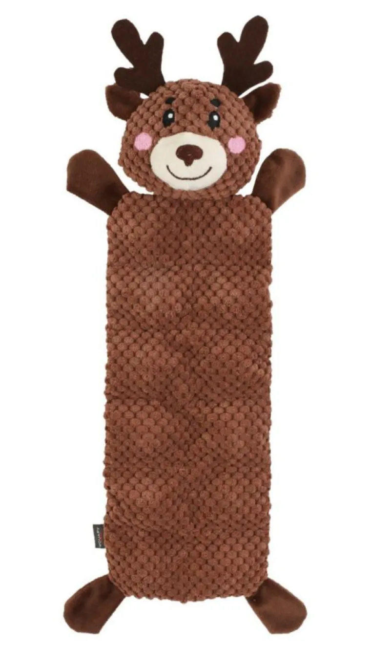 WOUAPY Peluche plate de Noël pour chien cerf coloris marron - grand modèle