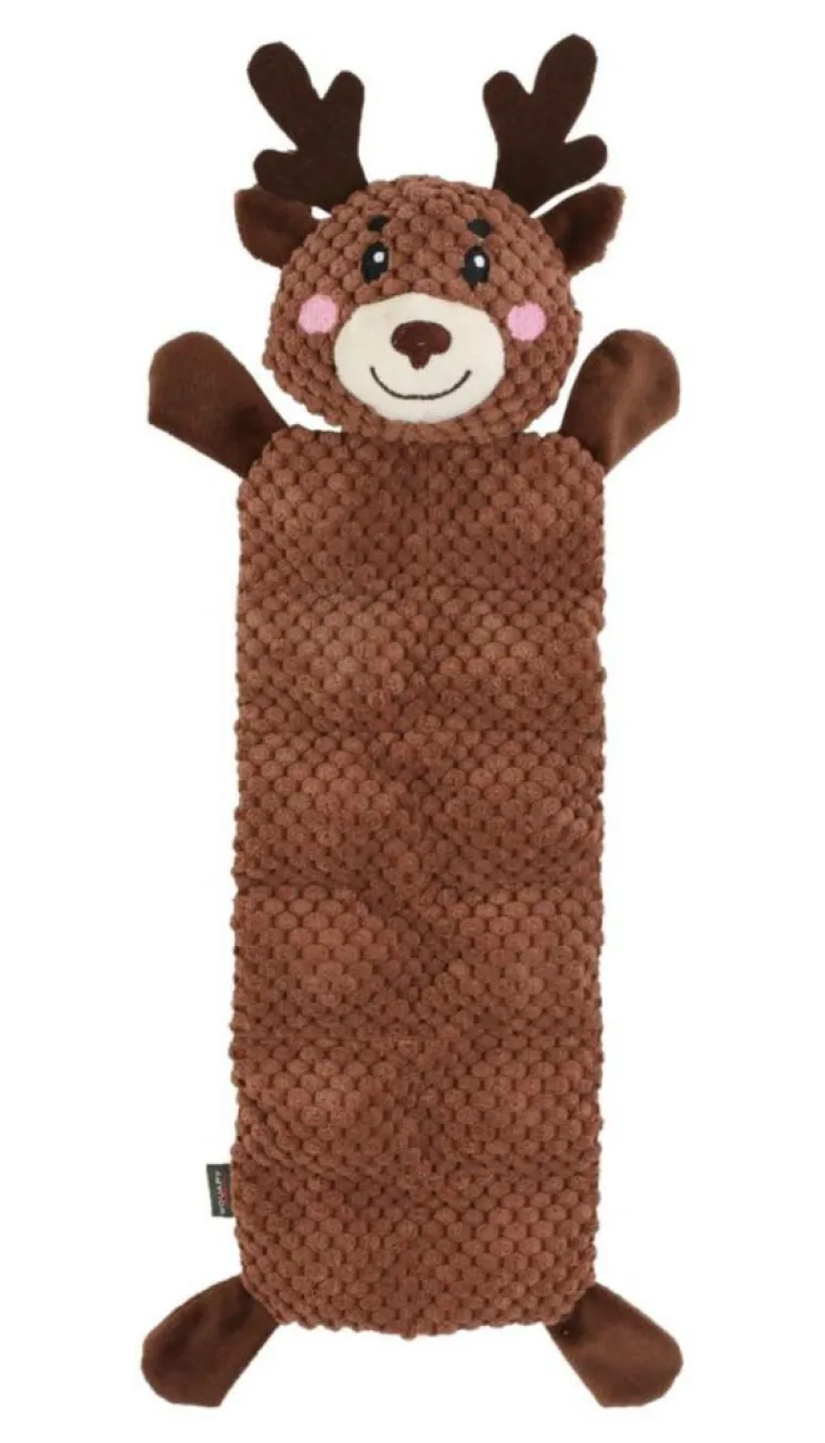 WOUAPY Peluche plate de Noël pour chien cerf coloris marron - grand modèle