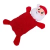 WOUAPY Peluche plate Père Noël pour chien avec sifflet coloris rouge – 19,5 x 6,5 x 30 cm