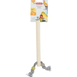 ZOLUX Perchoir en bois avec une corde pour les oiseaux exotiques coloris multicolore - L. 6 x l. 2.5 x H. 30 cm