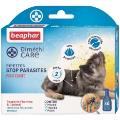 BEAPHAR Pipettes pour chiots DiméthiCARE 6 x 0,75 ml