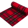 WOUAPY Plaid de Noël pour chien et chat en polaire coloris rouge motifs à carreaux - 100 x 70 cm