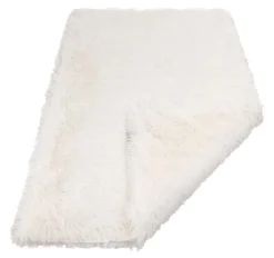 WOUAPY Plaid moelleux blanc en fourrure extra doux - 100 x 70 cm