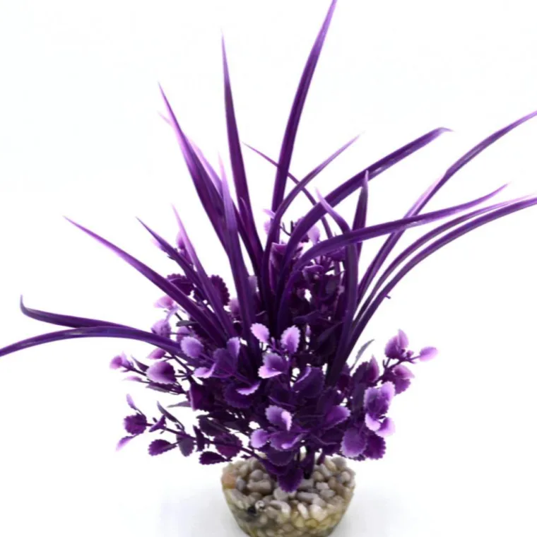 LABEO Plante artificielle pour aquarium coloris violet Herbe Grass GM