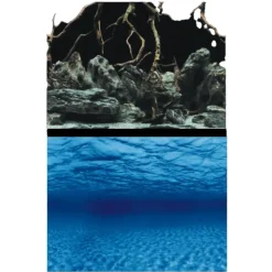 BLUE CORAL Poster aquarium racines et fonds marins AQUA NOVA - taille XL 150x60 cm