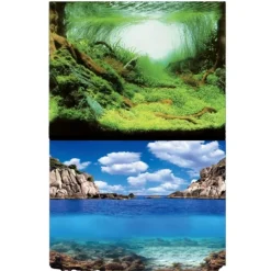 BLUE CORAL Poster aquascaping océan, face plantes - AQUA NOVA modèle S - 60x30 cm