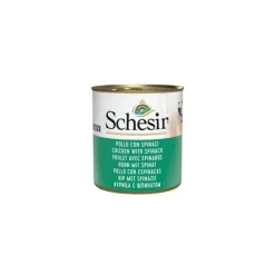 SCHESIR Pâtée en gelée poulet et épinards pour chien - boite de 285 g