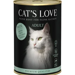 CAT'S LOVE Pâtée pour chat à la dinde pur Adult – en boîte de 400 g