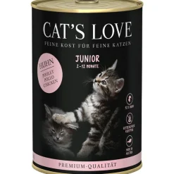 CAT'S LOVE Pâtée pour chat au poulet pur Junior – en boîte de 400 g