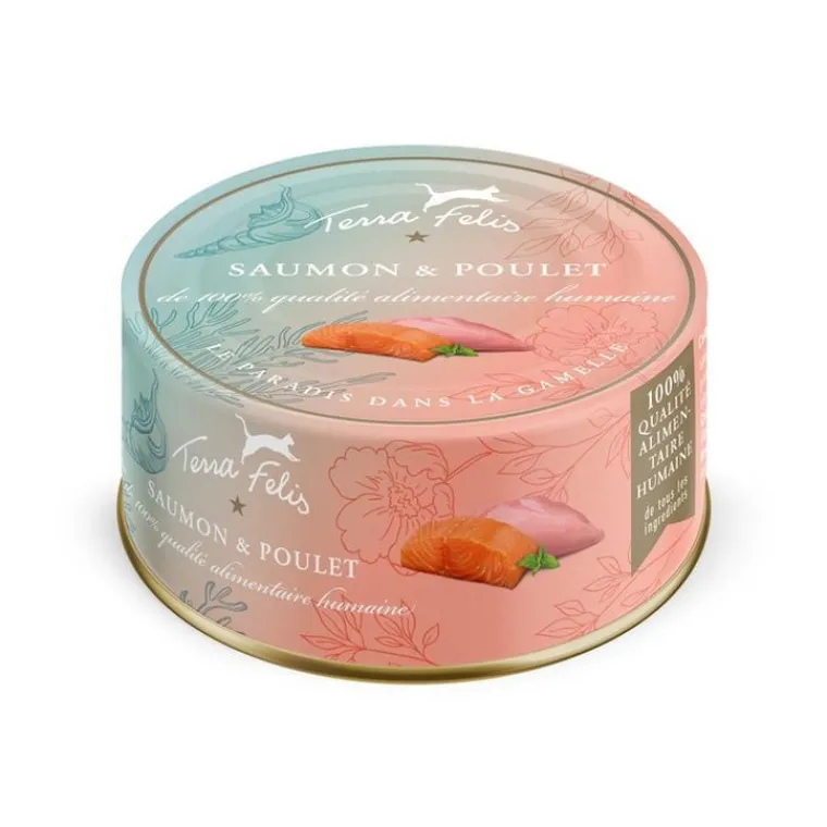 TERRA FELIS Pâtée pour chat au saumon poulet - 80 g