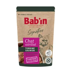BABIN Pâtée pour chat au saumon terrine Bab'in Signature - 80 g