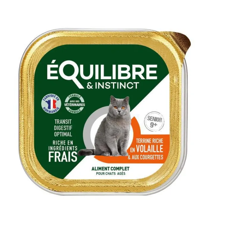 EQUILIBRE & INSTINCT Pâtée pour chat senior à la volaille et aux courgettes Équilibre & Instinct - 85 g