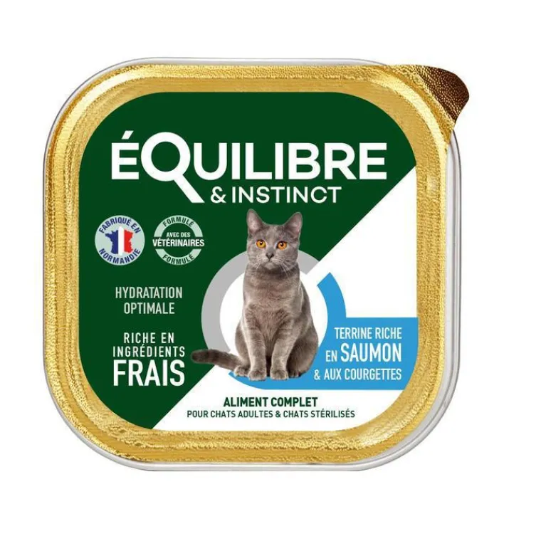 EQUILIBRE & INSTINCT Pâtée pour chat stérilisé au saumon et aux courgettes Équilibre & Instinct - 85 g