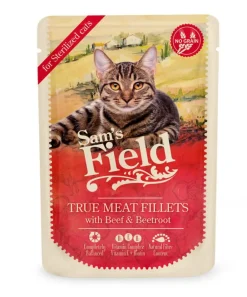 SAM'S FIELD Pâtée pour chat stérilisé en sachet au bœuf et à la betterave - 85 g