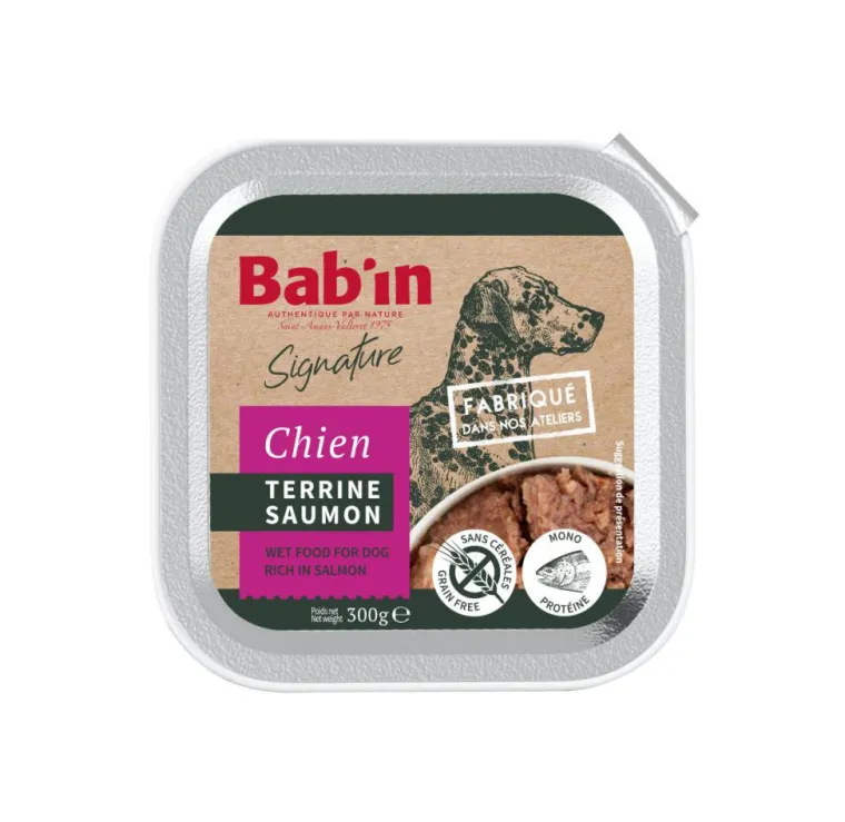 BABIN Pâtée pour chien au saumon terrine Bab'in Signature - 300 g