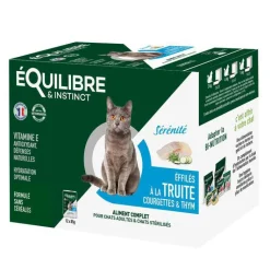 EQUILIBRE&INSTINCT Pâtée "Sérénité effilés" pour chat adulte ou stérilisé à la truite et aux courgettes Équilibre & Instinct - 12 x 85 g