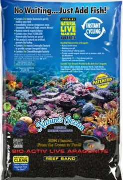 BLUE CORAL Sable vivant noir, granulométrie 0,5-1,7mm, NATURE'S OCEAN - Modèle Black Beach, 4,54Kg