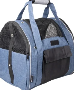 FLAMINGO Sac à dos de transport pour animal de compagnie coloris bleu Lene - 36 x 32 x 32 cm