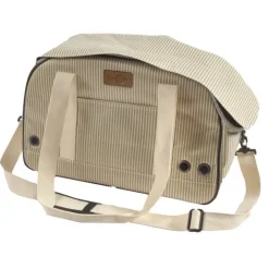 BOBBY Sac de transport pour chat ou petit chien coloris beige Tennis - 45 x 18 x 30 cm