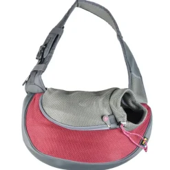 EUROPET Sac de transport pour petit chien et chat coloris bordeaux en nylon Sarah Crazy Paws – 34 x 19 x 47,5 cm