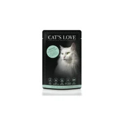 CAT'S LOVE Sachet repas à la dinde pour chat – 85 gr