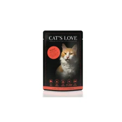 CAT'S LOVE Sachet repas pour chat au bœuf 85 g