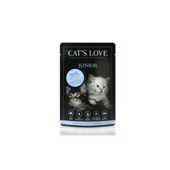 CAT'S LOVE Sachets repas au veau pour chat, 85 g