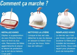 KIVIKS Sacs à litière filtrants pour chat coloris blanc - Taille L 52 x 34 x 25 cm