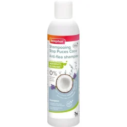 BEAPHAR Shampooing antiparasitaire pour chien et chat huile de coco stop puces Essentiel – 250 ml