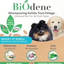 BIODENE Shampooing solide pour chien tout pelage Biodène – 100 g