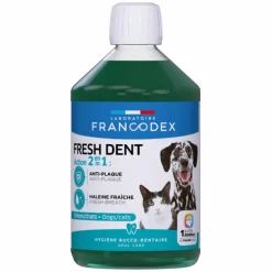 FRANCODEX Solution dentaire rafraîchissante pour chien et chat Fresh Dent - 500 mL