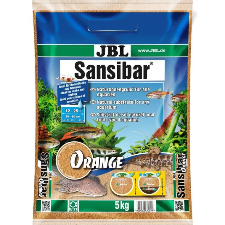 JBL Substrat de sol fin pour aquarium coloris orange Sansibar – 5 kg